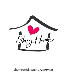 let's stay home, work at home,Stay home, Stay Safe, Social media campaign and coronavirus prevention for reduce risk of infection and spreading the virus. vector illustration.