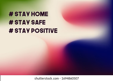Let's stay home, work at home,stop coronavirus.Social media campaign and coronavirus prevention for reduce risk of infection and spreading the virus. Gradient vector illustration 