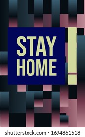 Let's stay home, work at home,stop coronavirus.Social media campaign and coronavirus prevention for reduce risk of infection and spreading the virus. Gradient vector illustration 