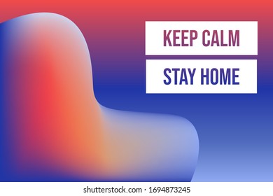 Let's stay home, work at home,stop coronavirus.Social media campaign and coronavirus prevention for reduce risk of infection and spreading the virus. Gradient vector illustration 