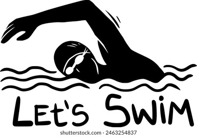 Lets Swim, separated vectors. Person in pool