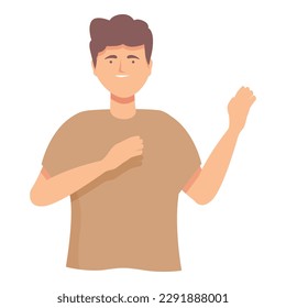 Lets take the chance icon cartoon vector. Person hello. Young sign