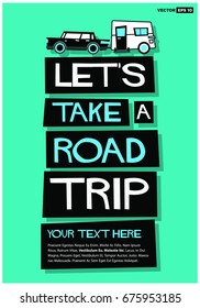 Let's Take A Road Trip Poster in Retro Style