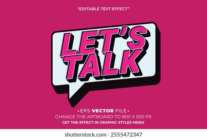 Let's Talk 3d text effect editable effect