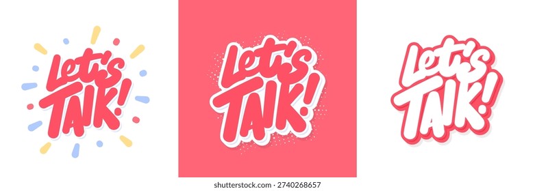 Lets Talk Hand Lettering Sticker Set