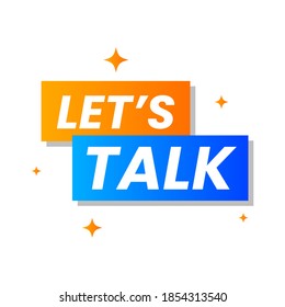 Let's Talk Icon Label Badge Vector