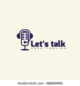 Let's talk logo template design. Vector illustration.