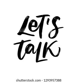 LET'S TALK. MENTAL HEALTH. VECTOR HAND LETTERING