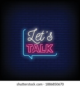 Let's talk Neon Signs Style Text Vector