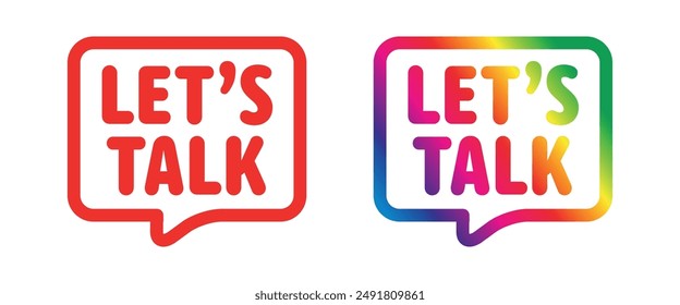 Let's talk on speech bubble