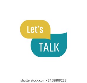 Lets talk sign on white background