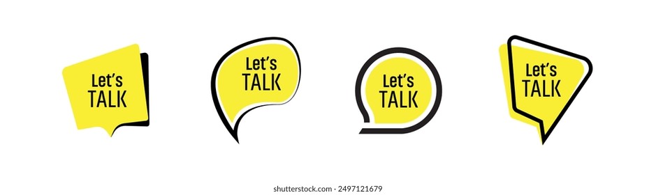 Lets talk sign on white background