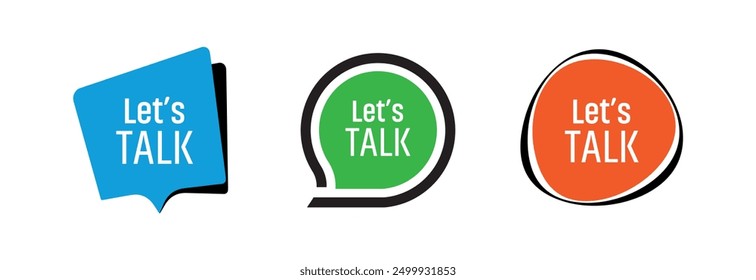Lets talk sign on white background