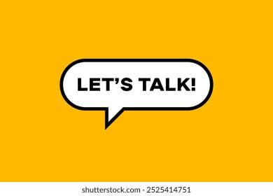 Lets talk sign on yellow background