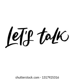 LET'S TALK. VECTOR HAND LETTERING ABOUT MENTAL HEALTH