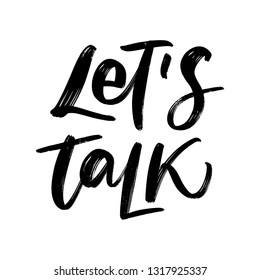 LET'S TALK. VECTOR HAND LETTERING ABOUT MENTAL HEALTH