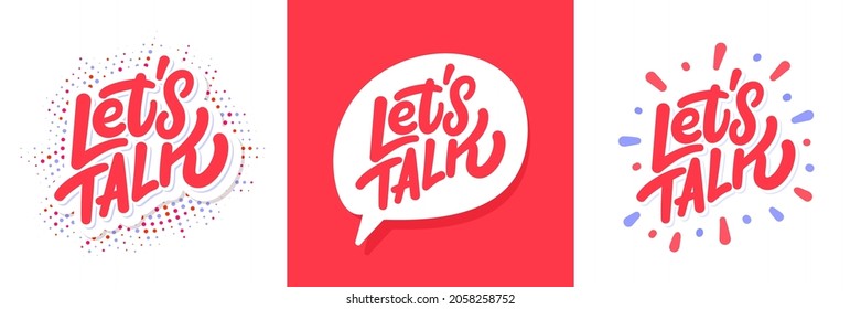 Let's talk. Vector lettering banners set.