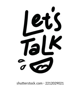 let`s talk word text illustration hand drawn for sticker and design element