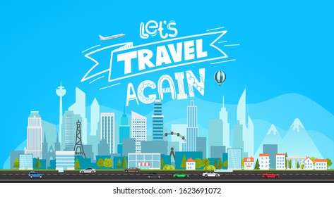 Let`s travel again vector concept