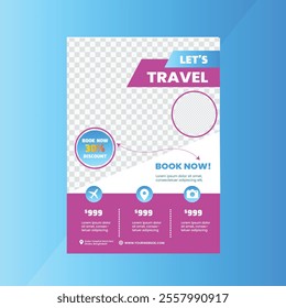 Lets Travel Creative Professional Corporate Vector Flyer Design. Minimalist Motivational Flyer Design.