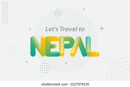 Lets Travel to Nepal. Creative Typography with 3d Blend effect