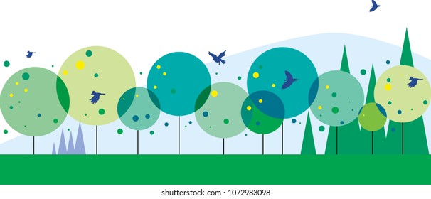 Vamos a caminar en el bosque verde
