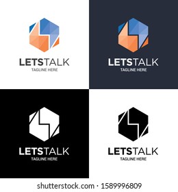 Letstalk Vector Logo Template with Low Polygonal