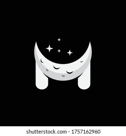 lette M moon vector design