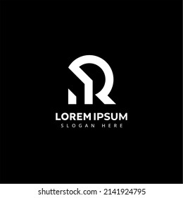 Lette R monogram logo design. Creative home, building logo template