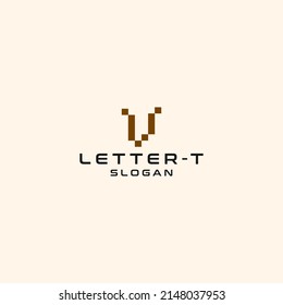 Lette T logo icon design 