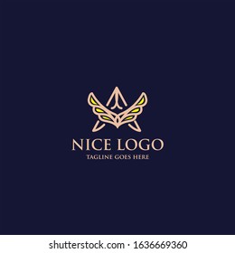 Lette A With wing combination inspiration logo