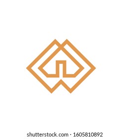 lettee W I logo design simple luxury template