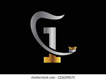 Letter 1 Dental Logo Design Template Inspiration With Tooth Brush Symbol, Vector Illustration.