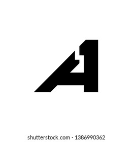 Letter A 1 logo design template