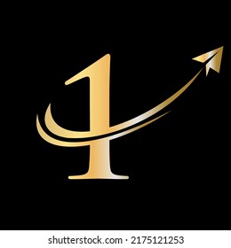 Letter 1 Travel Logo, Vektorvorlage. Initial Travel Logo auf Letter 1 Symbol Konzept