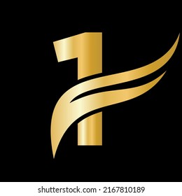 Letter 1 Wing Logo For Transport, Freight, Transportation Logotype Vector Template