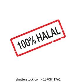 Letter 100% Halal logo vector