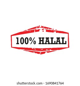 Letter 100% Halal logo vector