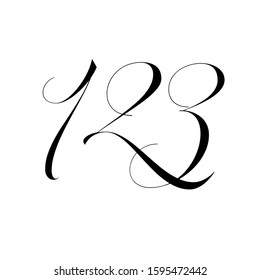 Letter 123 template design. Number 123. Eps10 vector illustration.