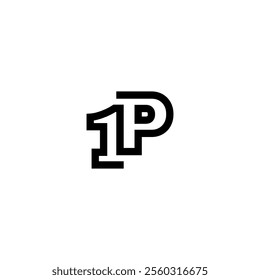 letter 1P initial logo icon vector template