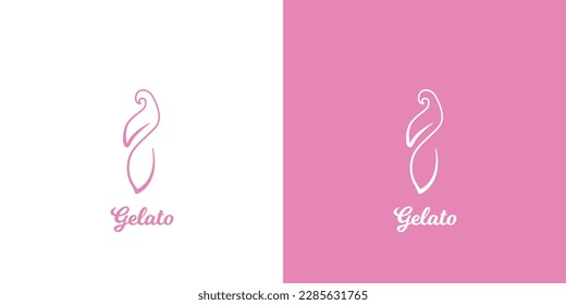 Letra 2 5 S Z diseño del logo del helado de gelato. Silueta de arte de línea de helado gelato de helado menú de restaurante blanco rosado 2 5 s z dos logotipo de número de alfabeto cinco. Adecuado para la identidad de marca de alimentos y bebidas