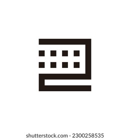 Letter 2 building, apartment, squares geometric symbol simple logo vector