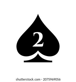 Letter 2 Casino Logo. Poker Casino Vegas Logo Template On Letter 2. Poker Club Sign