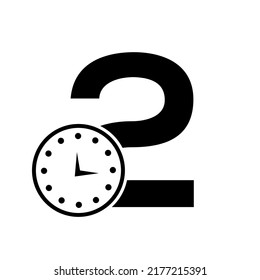 Plantilla de vectores de diseño de logotipo de reloj de carta 2