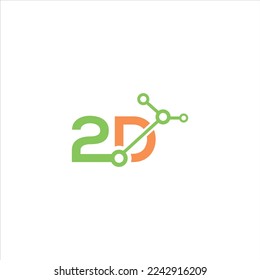 letter 2 D network logo vector