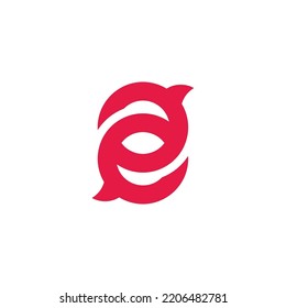 letra 2 e curvas vinculadas vector de logotipo geométrico 