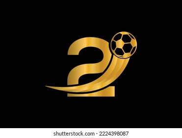 Letter 2 Football Logo Design Vector Template. Football Club Symbol. business, and company identity.