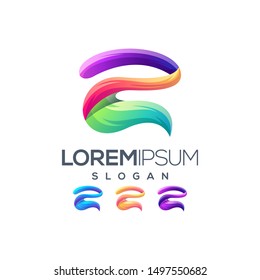 letter 2 gradient color logo design