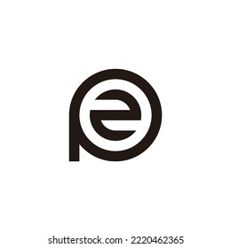 Letter 2 P circle geometric symbol simple logo vector