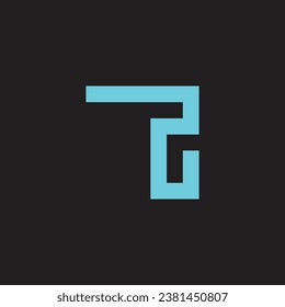 Letter 2 r square geometric symbol simple logo vector